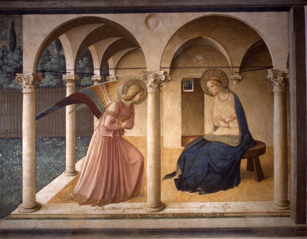 Fra Angelico, fresque de l'Annonciation, Couvent San Marco, FlorenceFra Angelico, fresque de l'Annonciation, Couvent San Marco, Florence
